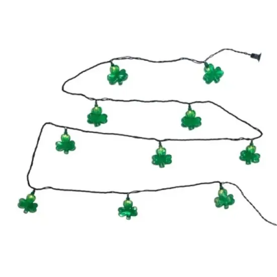 Kurt Adler Indoor/Outdoor Novelty String 10-Light Set, Shamrock, 11.5ft image {1}