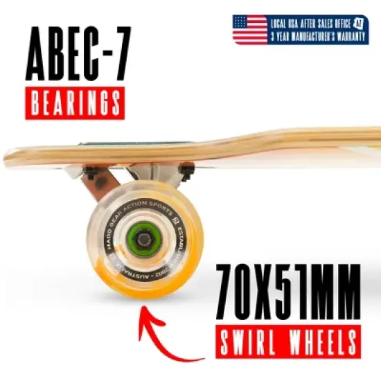 Madd Gear 31" Drop Through Longboard Skateboard 70mm Wheels ABEC-7 Bearings Maple Deck image {2}