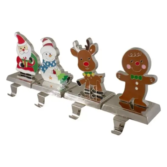 Northlight Set of 4 Christmas Figures Stocking Holders with Silver Base image {2}