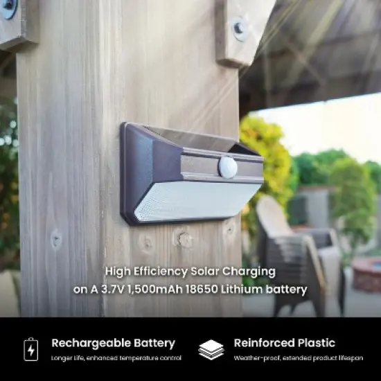 Home Zone Security&reg; Mesh-Linkable Solar SMD LED Security Wall Light, 800 Lumens, 4 Pack in Black image {5}