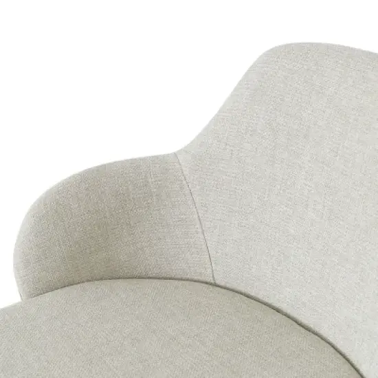 26"-34.5" Mars Armrest Upholstered 360&deg; Swivel Counter Height Stool Combine With Black Legs (Set Of 2) -The Pop Maison image {5}