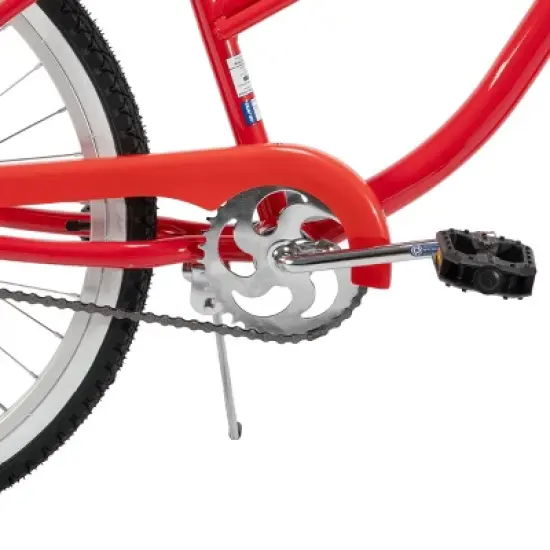 HILAND 24 26 inch Beach Cruiser Bike for Adults Women Men, Step Through City Commuter Bicycle, Black/Blue/Red image {8}