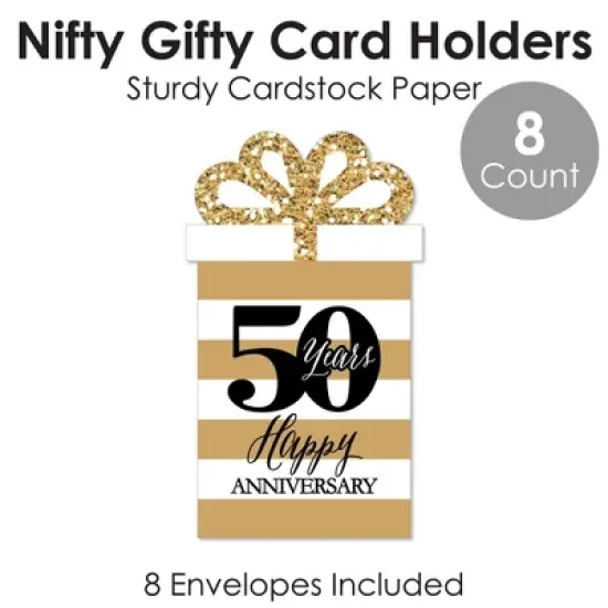 Big Dot of Happiness We Still Do - 50th Wedding Anniversary - Anniversary Party Money and Gift Card Sleeves - Nifty Gifty Card Holders - Set of 8 image {3}