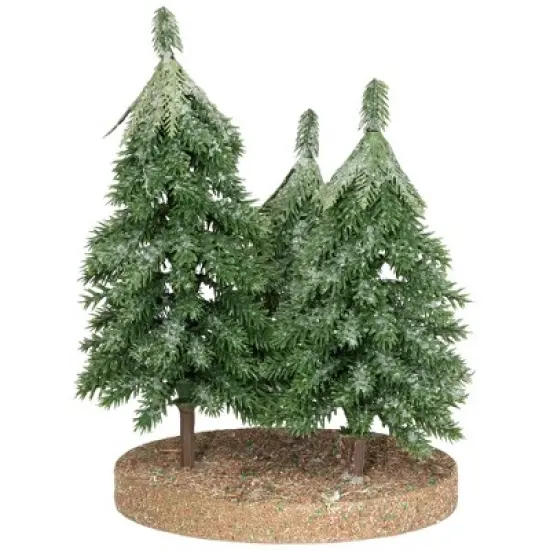 Northlight Icy Downswept Pine Trio of Trees Christmas Decoration - 8" - Unlit image {3}