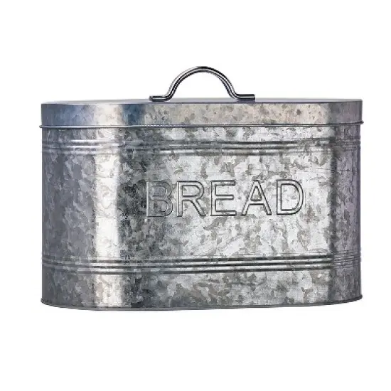Amici Home Rustic Kitchen Coffee, Sugar, and Bread Relief Galvanized Metal Storage Canister, Food Safe, Set of 3, 76 & 288 Ounce image {5}