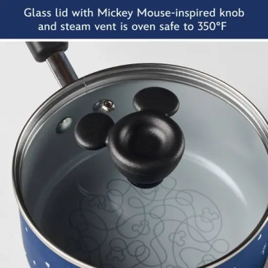 Farberware Disney Bon Voyage 2qt Ceramic Nonstick Saucepot with Lid Blue: Dishwasher-Safe, Electric & Gas Compatible image {5}