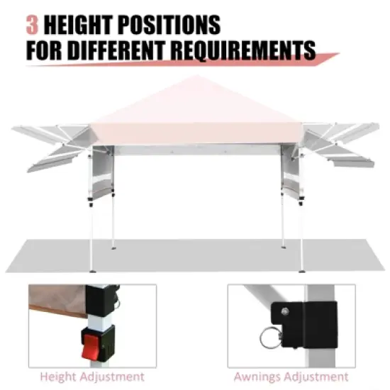 Tangkula 10x17ft Pop up Canopy  3 Height Adjustment Folding Tent with Roller Bag image {7}