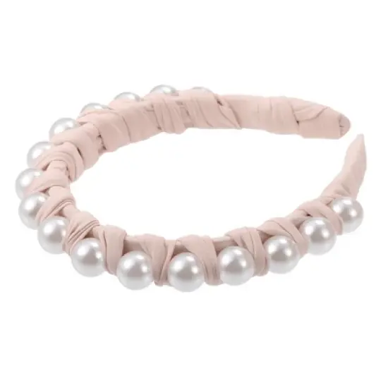 Unique Bargains Women's Fashion Faux Pearl Braided Tape Headband Hairband 0.79 Inch Wide 1 Pc image {8}