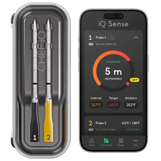iQ Sense by CHEF iQ Smart Wireless Meat Thermometer, WiFi Unlimited Range, 5 Sensors, Ultra-Thin Probes image {12}