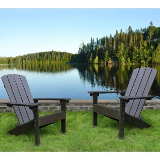 Lakeside Faux Wood Adirondack Outdoor Portable Chair - Merry Products: image {7}