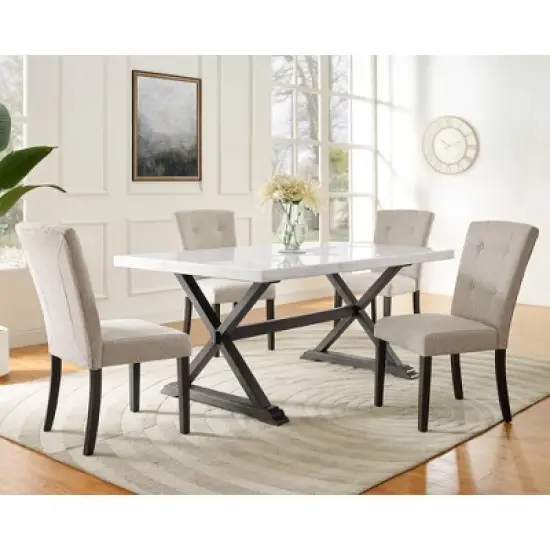 Landon Marble Dining Table White - Picket House Furnishings image {3}