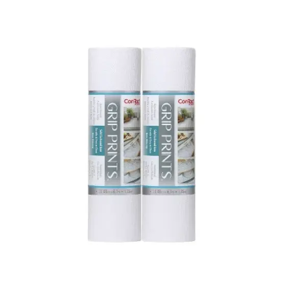 Con-Tact Grip Prints 2pk 12"x20' Bright White: Non-Adhesive Shelf & Drawer Liners for Pantry & Cabinet Organization image {7}