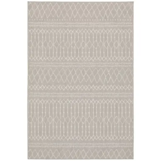 Paloma Primitive Geometric Patio Rug Gray/Ivory - Captiv8e Designs image {8}