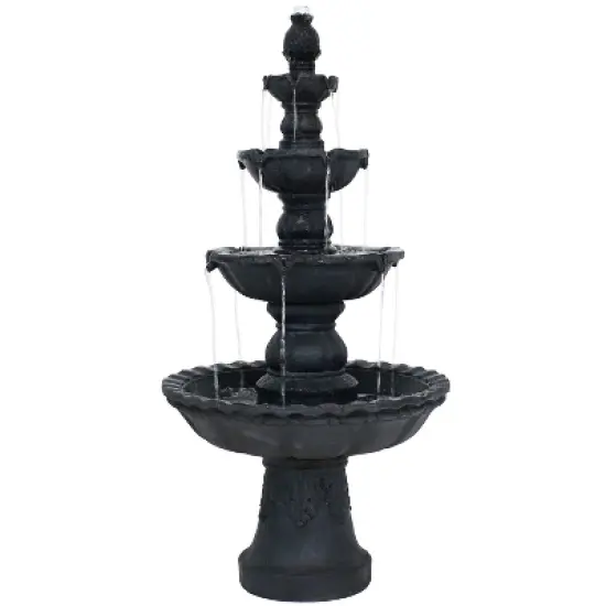 Sunnydaze 52"H Electric Fiberglass and Resin 4-Tier Pineapple Top Outdoor Water Fountain image {12}