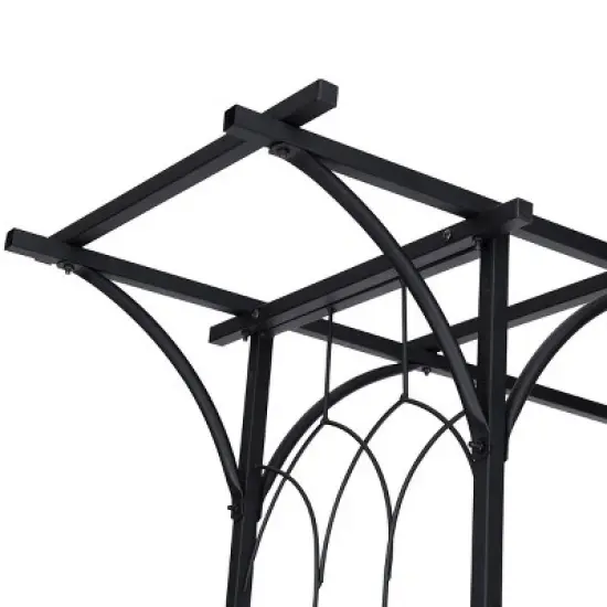 Costway Garden Wedding Rose Arch Pergola Archway Flowers Climbing Plants Trellis Metal image {6}