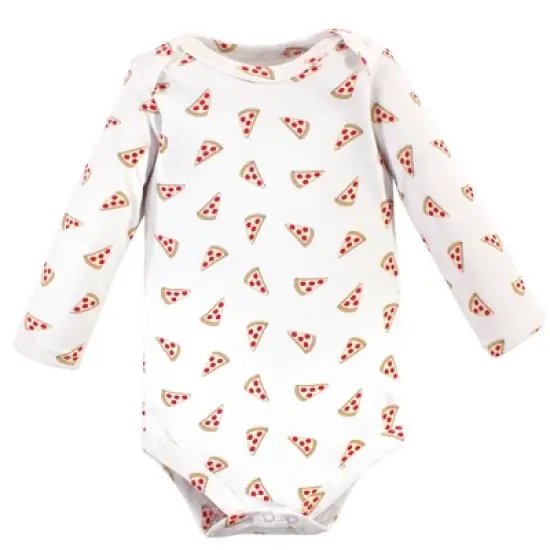 Hudson Baby Infant Boy Cotton Long-Sleeve Bodysuits 5pk, Pizza image {4}