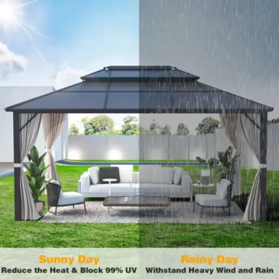 EROMMY Aluminum Patio Gazebo image {4}