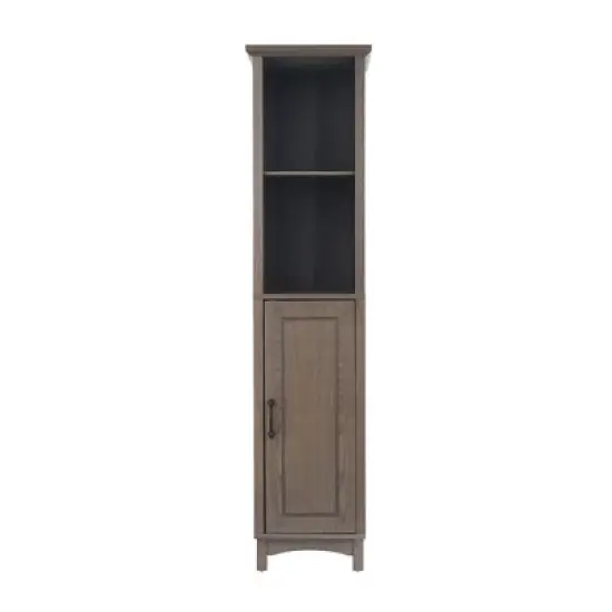 Teamson Home Russell Farmhouse Wooden Linen Tower Cabinet Salt Oak - Elegant Home Fashions image {4}
