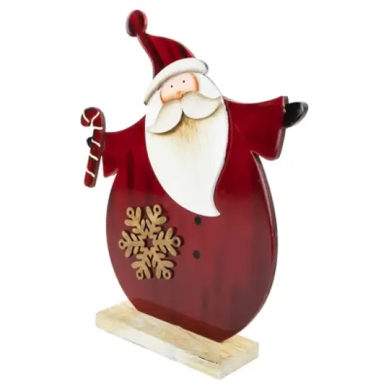 Northlight Santa with Candy Cane and Snowflake Wooden Christmas Decoration - 12" image {5}