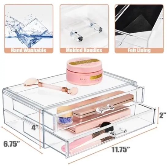 Sorbus Stackable Acrylic Drawers - Perfect for Organizing Makeup Palettes, Hair Accessories, Cosmetics & more image {2}