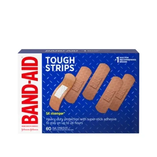 Band-Aid Tough Strips Heavy Duty Super Stick Adhesive Bandages - 60ct image {8}