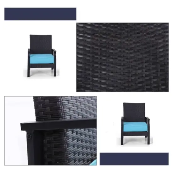 Rattan Wicker Patio Sofa - Captiva Designs image {3}