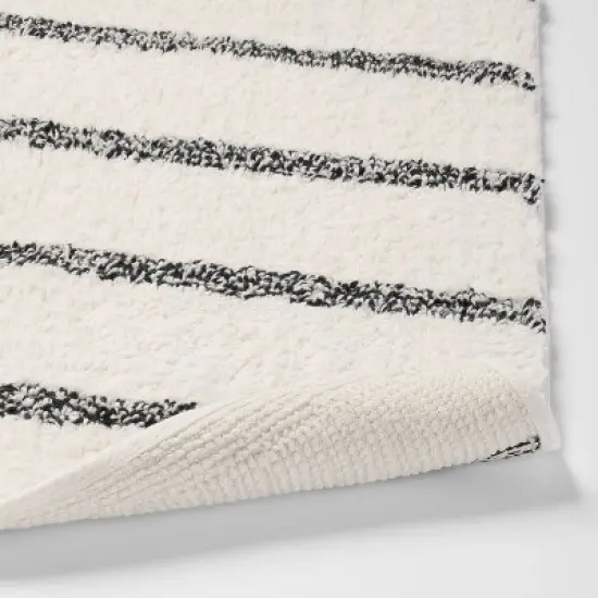 Striped Kids' Bath Rug Black & White - Pillowfort&trade; image {3}