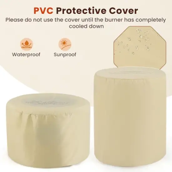 Tangkula 40,000 BTU Outdoor Fire Pit Table Set w/ Tank Holder Stainless Steel Burner image {9}