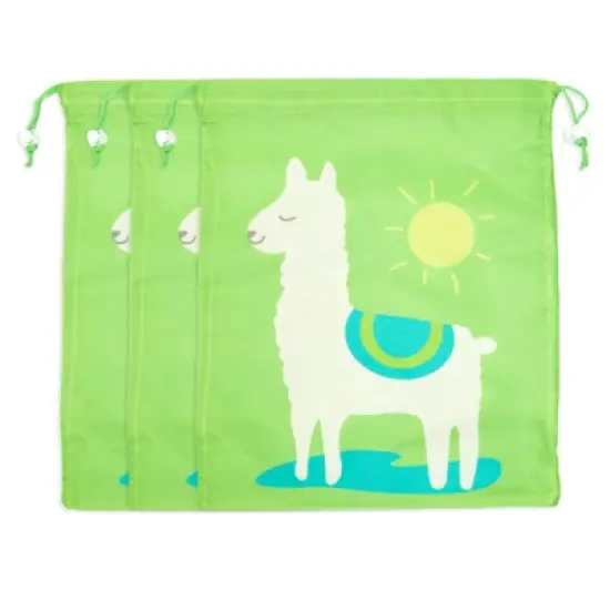 Blue Panda 15 Pack Large Drawstring Animal Themed Party Favor Bags for Kids Birthday, 5 Designs (10 x 12 In) image {3}