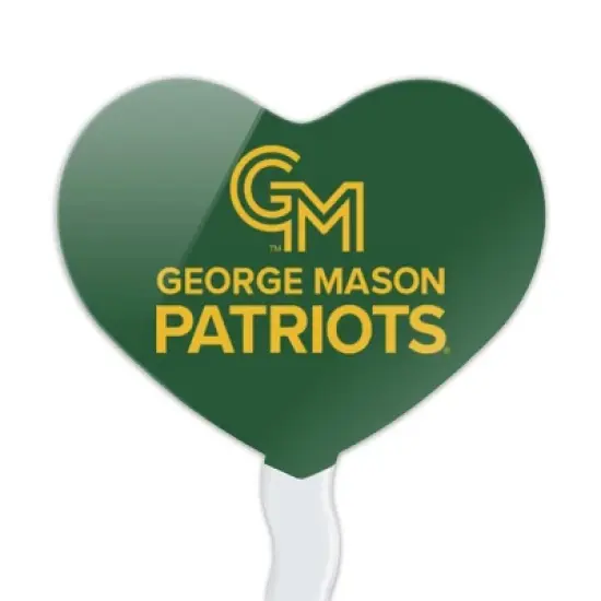 George Mason University Primary Logo Heart Love Cupcake Picks Toppers Decoration Set of 6 image {1}