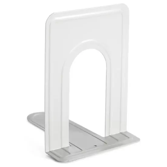 Juvale 12 Pack Metal Bookends for Shelves, Heavy Duty White Book Stoppers for Library, Living Room, or Office (5x6.6x 5.8 in) image {4}