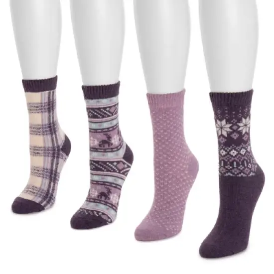 MUK LUKS Women's 4 Pack Holiday Boot Socks image {11}