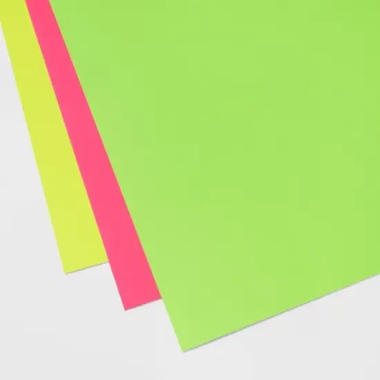 3pk Neon 28'' x 22'' Heavy Weight Poster Board Neon Pink/Neon Green/Neon Yellow - up&up&trade;: Multicolor Display Boards image {2}