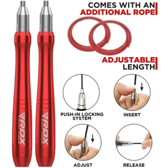 RDX Sports Jump Rope Non Slip Aluminum Handles, 10.3FT Tangle-Free 2 Adjustable Steel Cables Speed Rope, Fitness Exercise Weight Loss image {6}