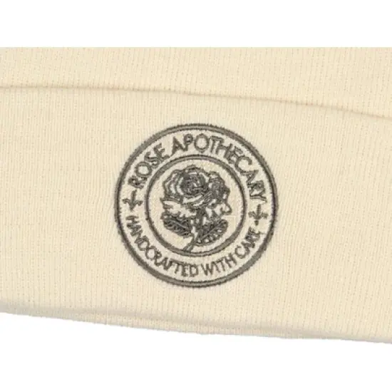 Schitt's Creek Rose Apothecary Handcrafted With Care Beanie Skull Cap Hat Off-White image {2}