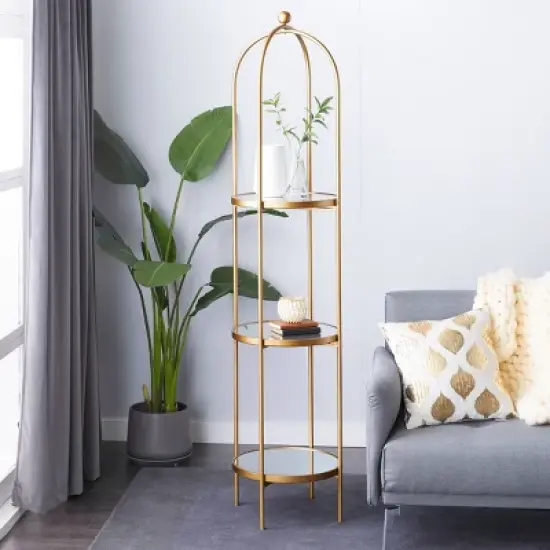 Glam Metal Shelving Gold - Olivia & May image {1}