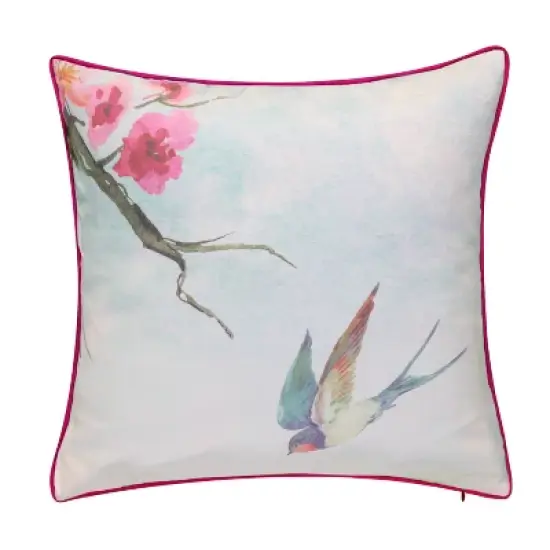 20" x 20" Reversible Birds Decorative Patio Throw Pillow - Edie@Home image {1}