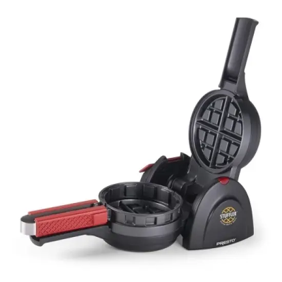 Presto Stuffler Stuffed Belgian Waffle Maker, Nonstick Kitchen Appliance, Large, Black image {6}