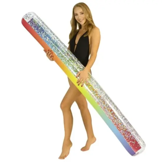 PoolCandy 72" Rainbow Haze Glitter Super Noodle Ultra Durable Sun Tan Fun Great For Pools, Lakes, And More image {3}