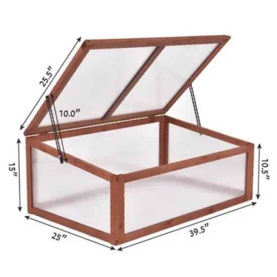 Costway Garden Portable Wooden Green House Cold Frame Raised Plants Bed Protection image {1}