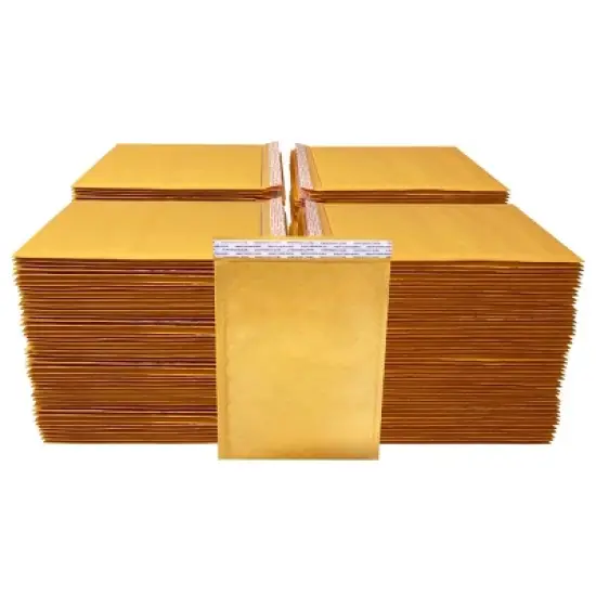 UOFFICE Pack of 200 Kraft Bubble Mailers 9.5" x 14.5" - #4 Self-Sealing Padded Envelopes image {3}