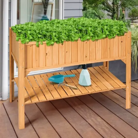 Raised Garden Bed Elevated Planter Box Shelf Standing Garden Herb Garden Wood image {3}