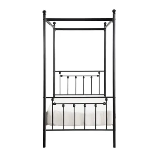 Chelone Twin Metal Canopy Platform Bed in Black - Lexicon image {3}