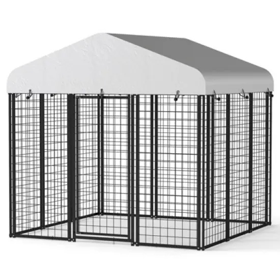 XBRIGH Large, medium and small black square dog crate for outdoor and lawn use with UV cover for outdoor backyard farms image {10}