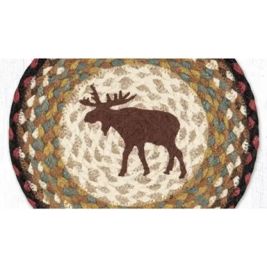 Earth Rugs Moose Printed Round Trivet &ndash; Rustic Cabin Lodge Hot Pad 10"x10" image {1}