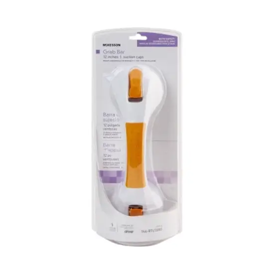 McKesson White Plastic Wall Mounted Suction-Cup Grab Bar 12" L 146-RTL13082 image {1}
