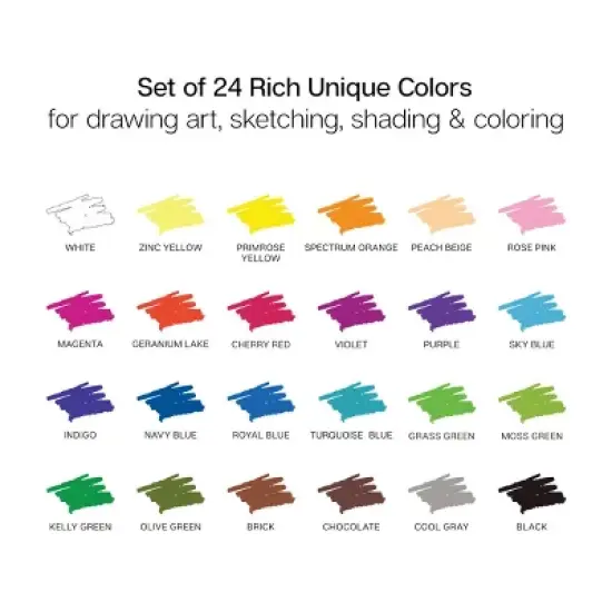 KINGART Colored Pencils 24 Colors image {2}