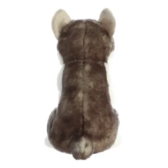 Aurora Medium Sitting Pretty Husky Pup Miyoni Adorable Stuffed Animal White 10" image {3}