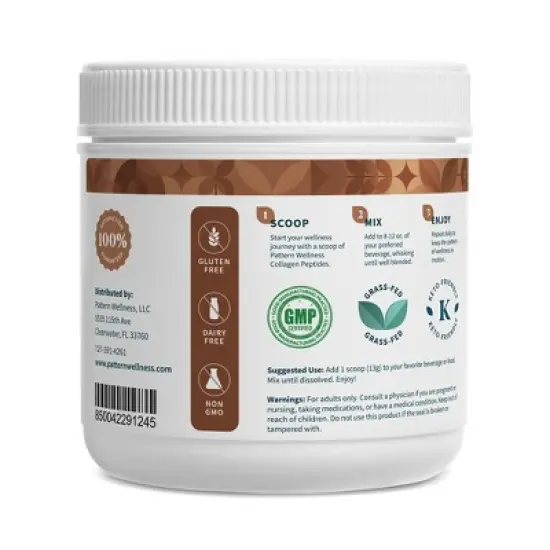 Pattern Wellness Collagen Peptides Powder - Chocolate Flavor (13.7 ounces) image {1}