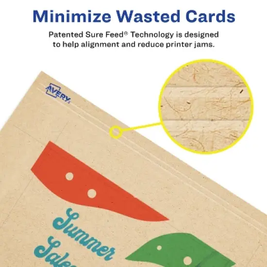 Avery Printable Rectangle Postcards with Sure Feed Technology, 6" x 9", Kraft Brown Cardstock, Print-to-the-Edge, Laser/Inkjet Cards, 10 Total image {3}